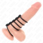 KINK – 5 SILICONE PENIS RINGS 3.8 CM TO 4.8 CM CONNECTED BY LEATHER BDSM Cages & Chastity Rings | SEX Shop Ireland 9
