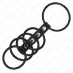 KINK – 5 SILICONE PENIS RINGS 3.8 CM TO 4.8 CM CONNECTED BY LEATHER BDSM Cages & Chastity Rings | SEX Shop Ireland 10