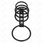 KINK – 5 SILICONE PENIS RINGS 3.8 CM TO 4.8 CM CONNECTED BY LEATHER BDSM Cages & Chastity Rings | SEX Shop Ireland 11