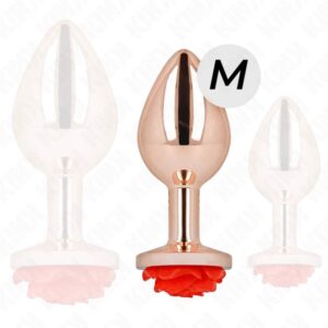 KINK – PINK GOLD ANAL PLUG WITH RED ROSE M Butt Plugs | SEX Shop Ireland 3