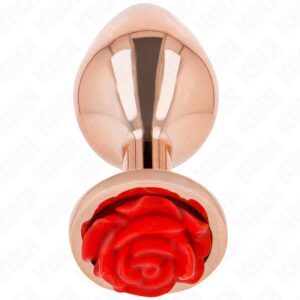 KINK – PINK GOLD ANAL PLUG WITH RED ROSE S Butt Plugs | SEX Shop Ireland