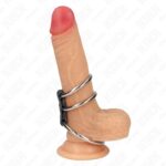 KINK – TRIPLE METAL PENIS RING 3.7 CM TO 5 CM CONNECTED WITH LEATHER BDSM / Cock Rings Metal | SEX Shop Ireland 8