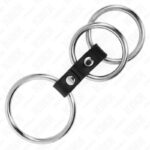 KINK – TRIPLE METAL PENIS RING 3.7 CM TO 5 CM CONNECTED WITH LEATHER BDSM / Cock Rings Metal | SEX Shop Ireland 11