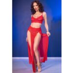 CHILIROSE – CR 4850 RED TOP AND LEGGINGS SET WITH GOLDEN ACCESSORIES M Corset Lingerie | SEX Shop Ireland 19