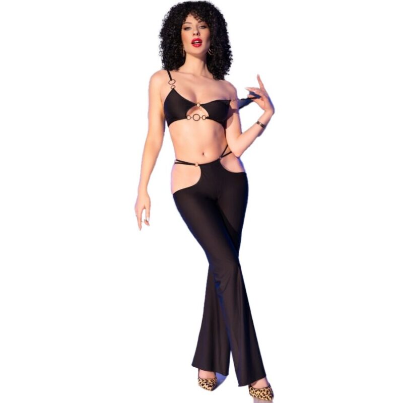CHILIROSE – CR 4851 BLACK TOP AND LEGGINGS SET WITH GOLDEN ACCESSORIES L Fashion & Lingerie | SEX Shop Ireland 6