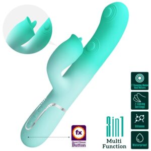 PRETTY LOVE – GIGI MULTIFUNCTION RABBIT VIBRATOR AQUA GREEN Clitoral Sucking Vibrator | SEX Shop Ireland