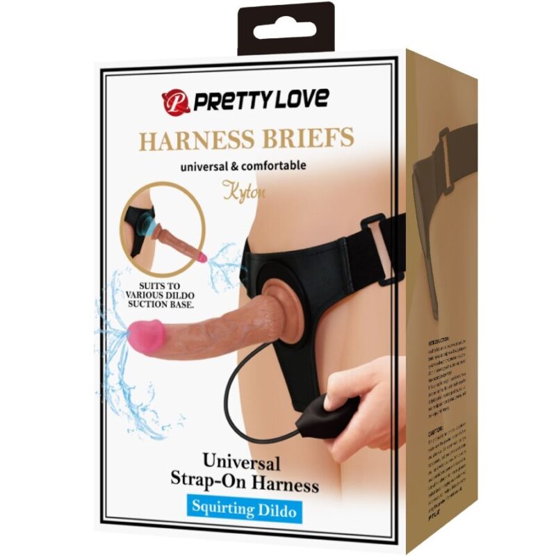 PRETTY LOVE – KYTON UNIVERSAL HARNESS BRIEFS WITH SQUIRTING DILDO 19 CM MULATO Sex Toys | SEX Shop Ireland 11