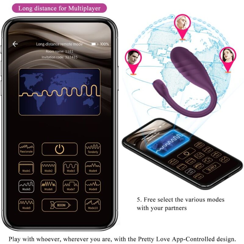 PRETTY LOVE – LEVIATHAN APP CONTROLLED VIBRATOR PURPLE Anal Sex Toys | SEX Shop Ireland 22