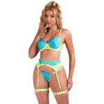 SUBBLIME – 955328 BRA SET WITH LACE AND GARTER LINES GREEN AND BLUE L/XL Fashion & Lingerie | SEX Shop Ireland 25