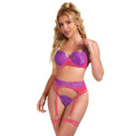 SUBBLIME – 955359 SET OF BRA WITH LACE AND GARTER LINKS PINK AND PURPLE S/M Fashion & Lingerie | SEX Shop Ireland 22
