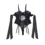 SUBBLIME – 955502 LACE BODYSUIT WITH BOWS AND GARTERS BLACK L/XL Bodysuits | SEX Shop Ireland 21