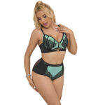 SUBBLIME – 955557 GREEN PATENT LEATHER MESH ZIPPER BRA SET S/M Fashion & Lingerie | SEX Shop Ireland 18