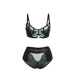 SUBBLIME – 955564 GREEN PATENT LEATHER MESH ZIPPER BRA SET L/XL Fashion & Lingerie | SEX Shop Ireland 21