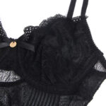 SUBBLIME – 955618 LACE BODYSUIT WITH BOTTOM CLOSURE BLACK S/M Bodysuits | SEX Shop Ireland 21