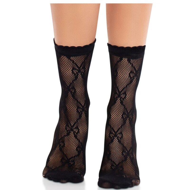 LEG AVENUE – BLACK LACE BOW LACE SOCKS Fashion & Lingerie | SEX Shop Ireland 6