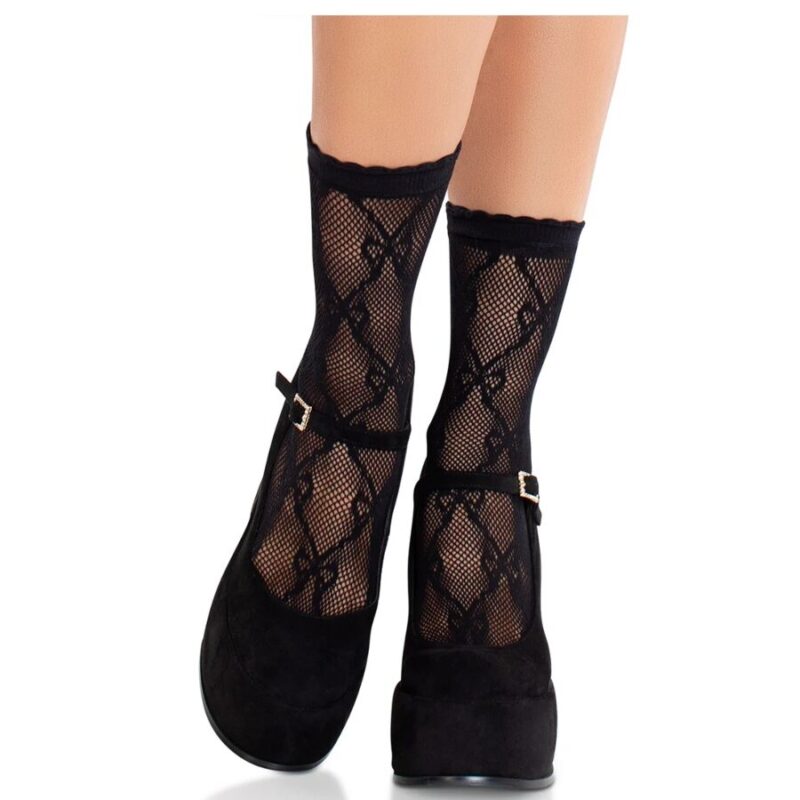 LEG AVENUE – BLACK LACE BOW LACE SOCKS Fashion & Lingerie | SEX Shop Ireland 4