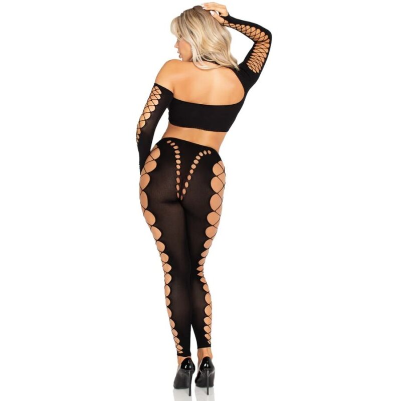 LEG AVENUE – CROP TOP AND LEGGINGS CUT-OUT SEAMLESS BLACK Fashion & Lingerie | SEX Shop Ireland 5