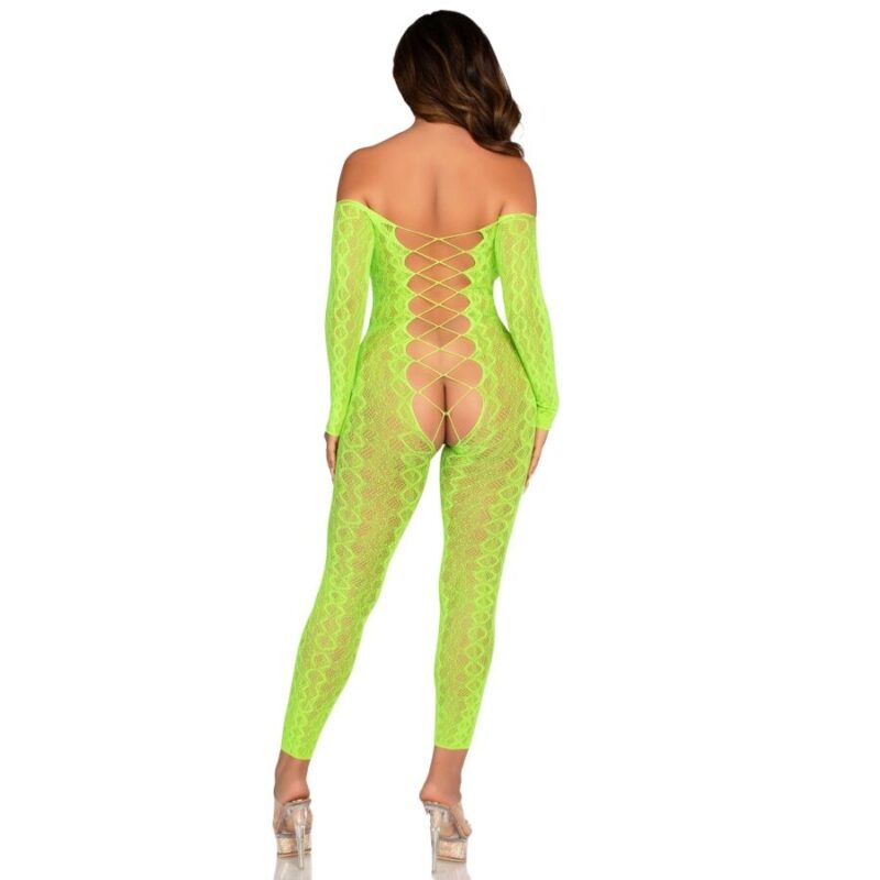 LEG AVENUE – CROTCHLESS BODYSTOCKING EXOTIC SNAKE LACE NEON GREEN Fashion & Lingerie | SEX Shop Ireland 5