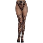LEG AVENUE – DAHLIA LACE STOCKINGS WITH NET DETAIL BLACK Fashion & Lingerie | SEX Shop Ireland 6