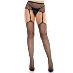 LEG AVENUE – LACE STOCKINGS WITH CROSS AND GARTER BELT BLACK Fashion & Lingerie | SEX Shop Ireland 6