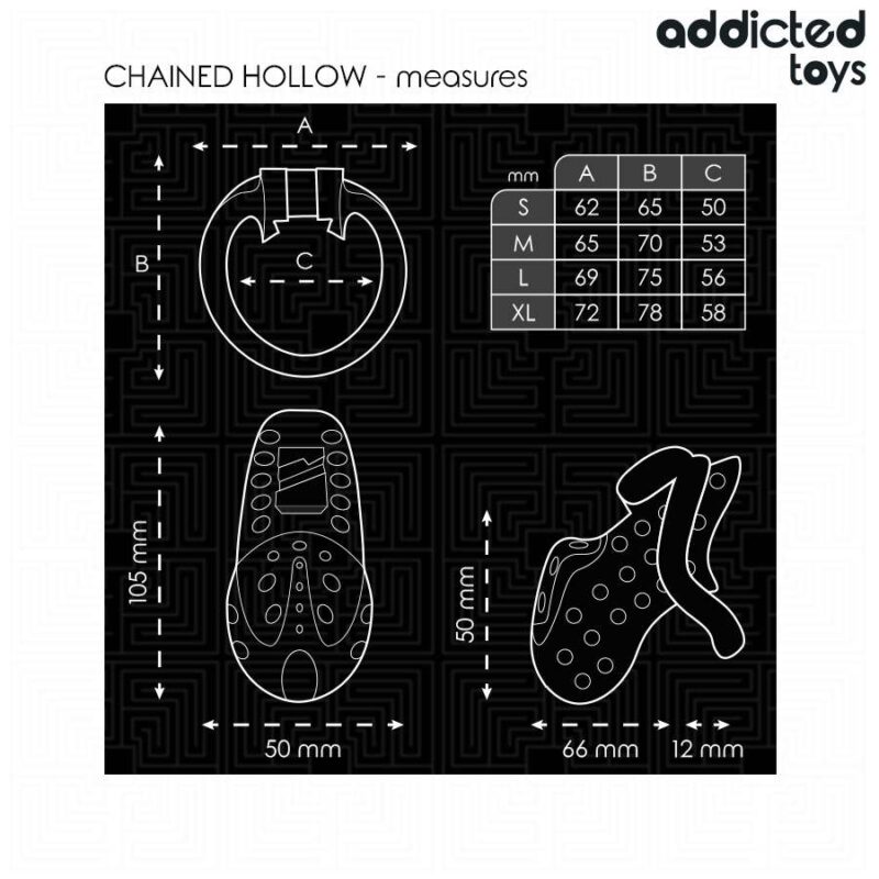 ADDICTED TOYS LOCKED – CHAINED HOLLOW PENIS CAGE 10.5 CM BDSM Cages & Chastity Rings | SEX Shop Ireland 8