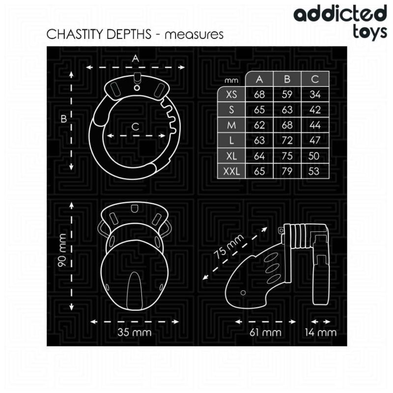 ADDICTED TOYS LOCKED – CHASTITY DEPTHS PENIS CAGE 7.5 CM BDSM Cages & Chastity Rings | SEX Shop Ireland 8