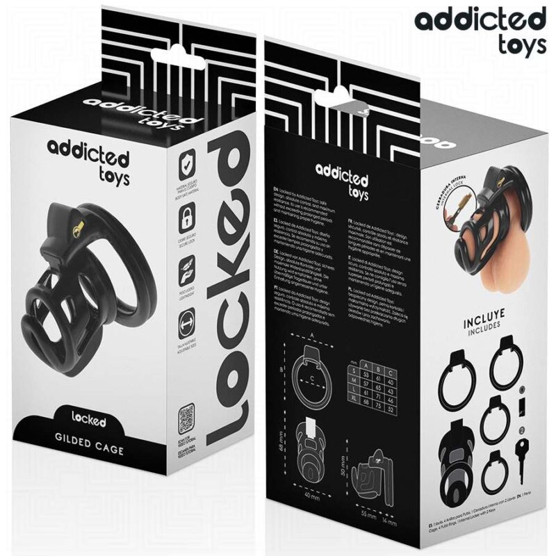 ADDICTED TOYS LOCKED – GILDEN CAGE SILICONE PENIS CAGE 8.5 CM BDSM Cages & Chastity Rings | SEX Shop Ireland 9