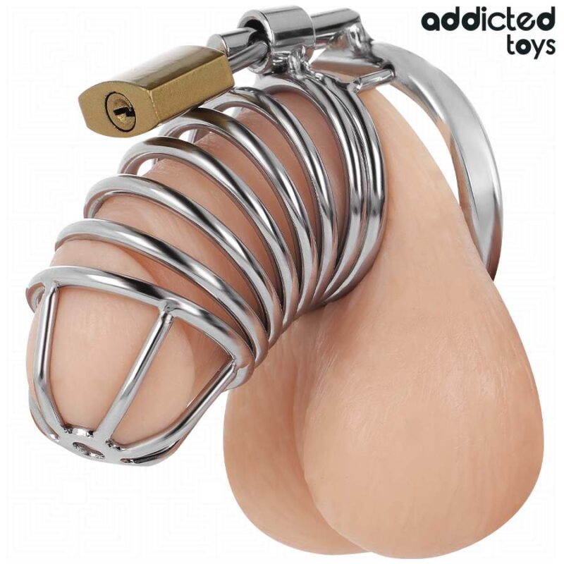 ADDICTED TOYS LOCKED – IRON CELL METAL PENIS CAGE 4 CM SIZE S BDSM Cages & Chastity Rings | SEX Shop Ireland 6