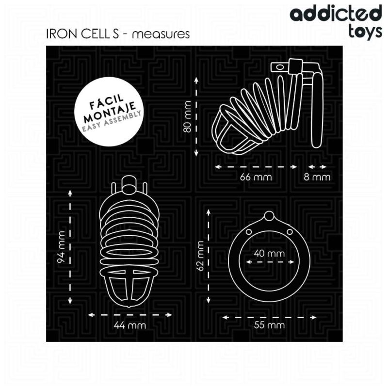 ADDICTED TOYS LOCKED – IRON CELL METAL PENIS CAGE 4 CM SIZE S BDSM Cages & Chastity Rings | SEX Shop Ireland 8