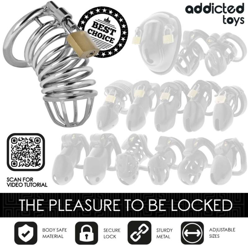 ADDICTED TOYS LOCKED – IRON CELL METAL PENIS CAGE 4 CM SIZE S BDSM Cages & Chastity Rings | SEX Shop Ireland 10
