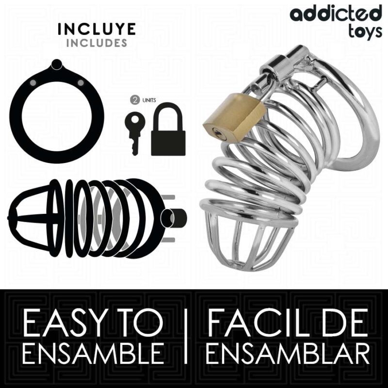 ADDICTED TOYS LOCKED – IRON CELL METAL PENIS CAGE SIZE M BDSM Cages & Chastity Rings | SEX Shop Ireland 7
