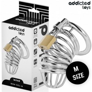 ADDICTED TOYS LOCKED – IRON CELL METAL PENIS CAGE SIZE M BDSM Cages & Chastity Rings | SEX Shop Ireland