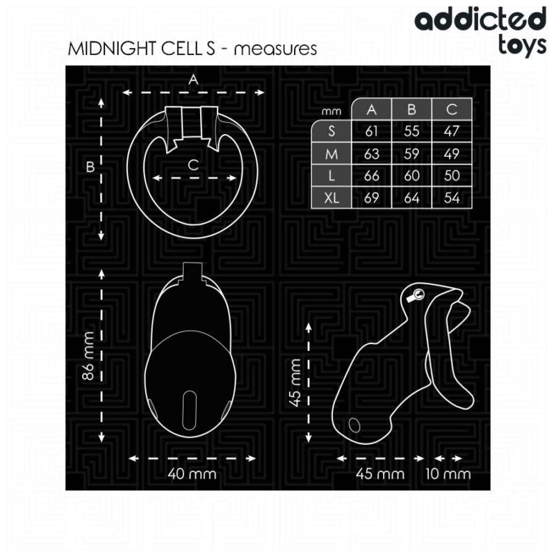 ADDICTED TOYS LOCKED – MINDNIGHT CELL PENIS CAGE SIZE S 4.8 CM BDSM Cages & Chastity Rings | SEX Shop Ireland 8
