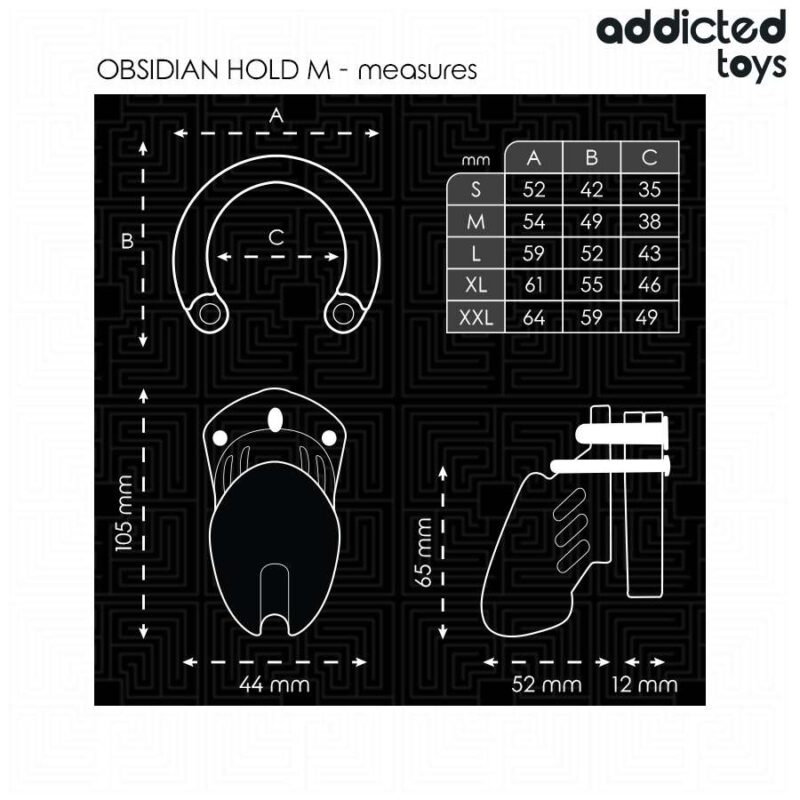 ADDICTED TOYS LOCKED – OBSIDIAN HOLD PENIS CAGE SIZE M BDSM Cages & Chastity Rings | SEX Shop Ireland 7