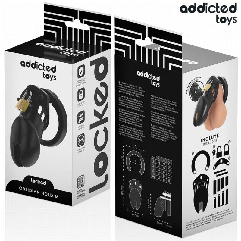 ADDICTED TOYS LOCKED – OBSIDIAN HOLD PENIS CAGE SIZE M BDSM Cages & Chastity Rings | SEX Shop Ireland 9