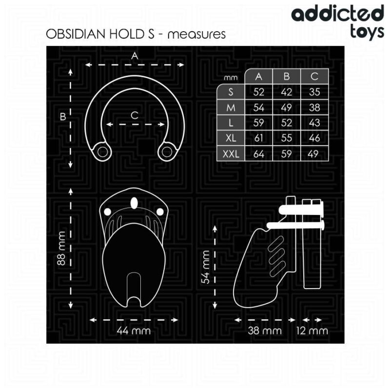ADDICTED TOYS LOCKED – OBSIDIAN HOLD PENIS CAGE SIZE S BDSM Cages & Chastity Rings | SEX Shop Ireland 8