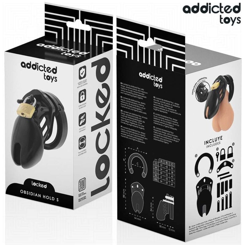 ADDICTED TOYS LOCKED – OBSIDIAN HOLD PENIS CAGE SIZE S BDSM Cages & Chastity Rings | SEX Shop Ireland 9