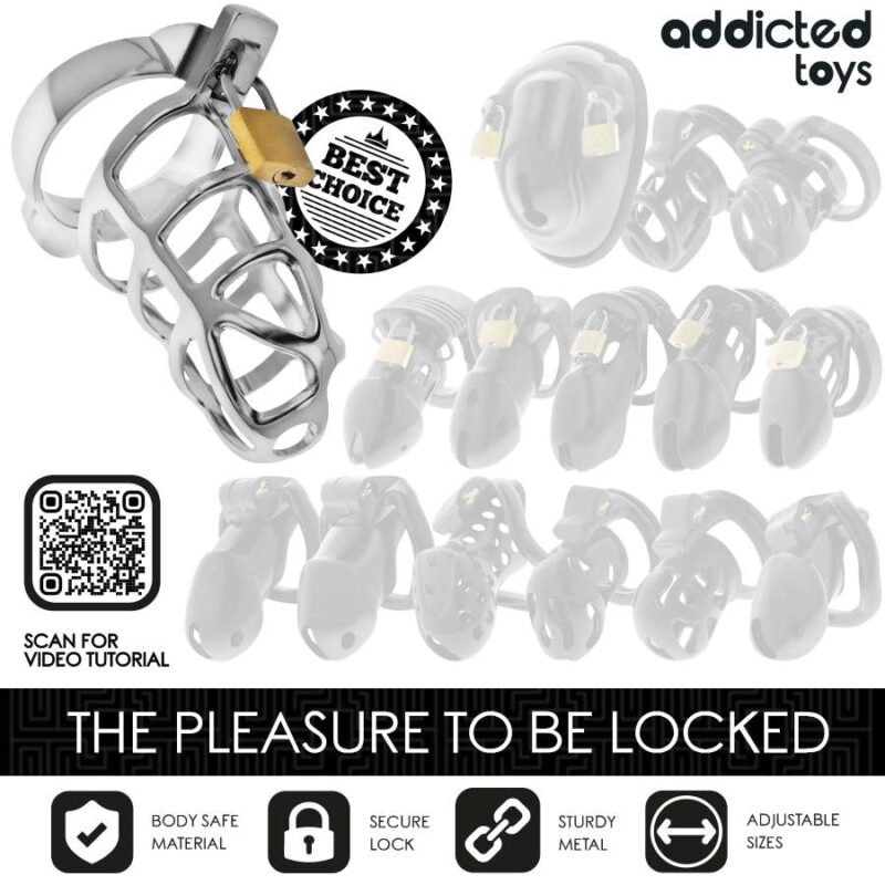 ADDICTED TOYS LOCKED – SILVER LOCK METAL PENIS CAGE SIZE S BDSM Cages & Chastity Rings | SEX Shop Ireland 10