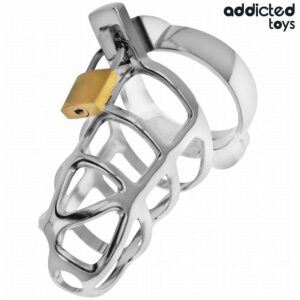ADDICTED TOYS LOCKED – SILVER LOCK PENIS CAGE METAL SIZE M BDSM Cages & Chastity Rings | SEX Shop Ireland 3