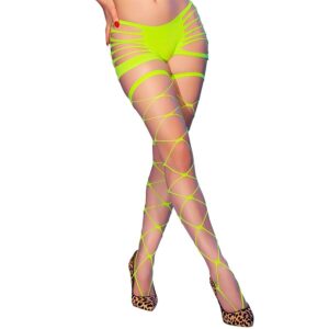 CHILIROSE – CR 4867 NEON GREEN FISHNET TIGHTS WITH HOLES Fashion & Lingerie | SEX Shop Ireland