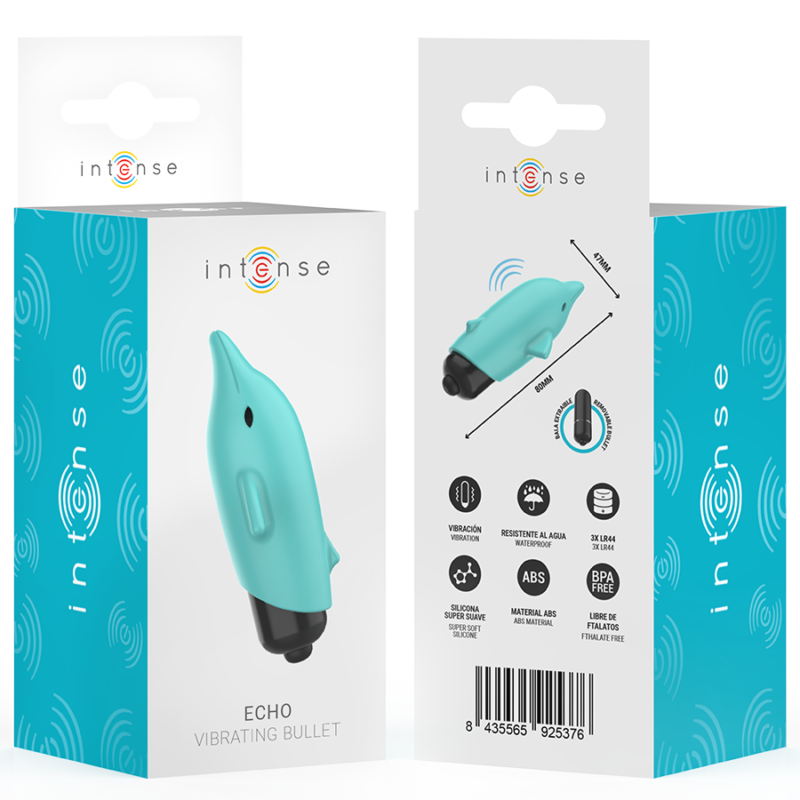 INTENSE – ECHO VIBRATING BULLET DOLPHIN BLUE 8 X 4.7 CM Bullet Vibrators | SEX Shop Ireland 10