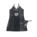 SUBBLIME – 957537 LEATHER DRESS WITH FLORAL LACE BLACK L/XL Fashion & Lingerie | SEX Shop Ireland 16