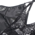 SUBBLIME – 957537 LEATHER DRESS WITH FLORAL LACE BLACK L/XL Fashion & Lingerie | SEX Shop Ireland 17