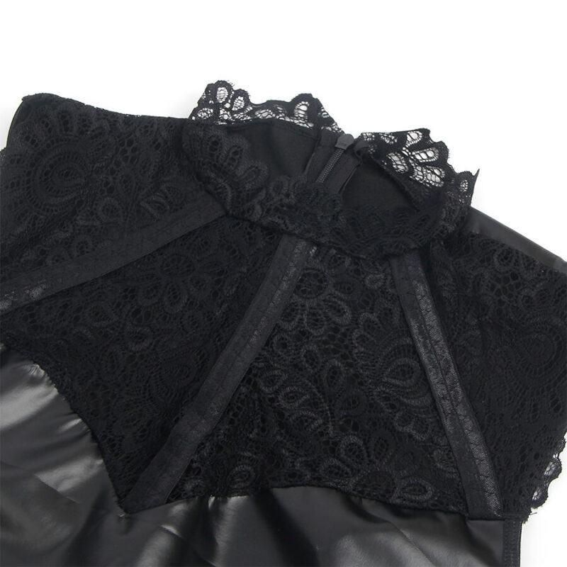 SUBBLIME – 957544 LACE COLLAR LEATHER DRESS BLACK S/M Fashion & Lingerie | SEX Shop Ireland 8