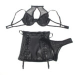 SUBBLIME – 957582 LEATHER BRA AND SKIRT SET BLACK S/M Fashion & Lingerie | SEX Shop Ireland 16