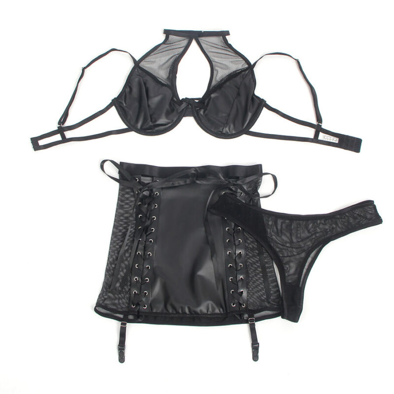 SUBBLIME – 957582 LEATHER BRA AND SKIRT SET BLACK S/M Fashion & Lingerie | SEX Shop Ireland 7