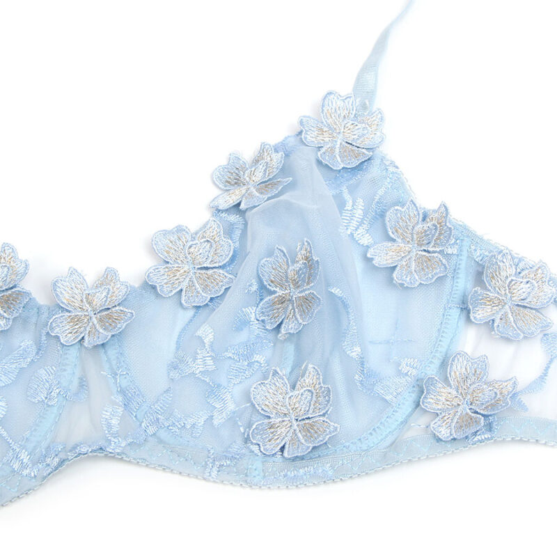 SUBBLIME – 957629  FLOWER EMBROIDERED BRA AND PANTIES SET SKY BLUE S/M Fashion & Lingerie | SEX Shop Ireland 9