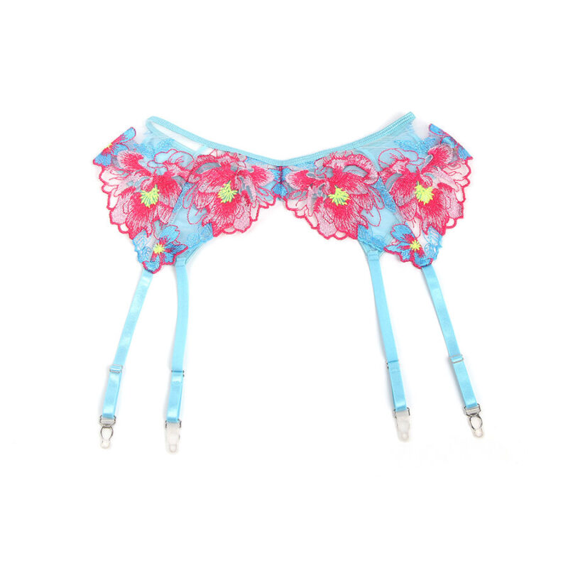 SUBBLIME – 957643 FLOWER EMBROIDERED BRA AND GARTER BELT SET PINK S/M Fashion & Lingerie | SEX Shop Ireland 11