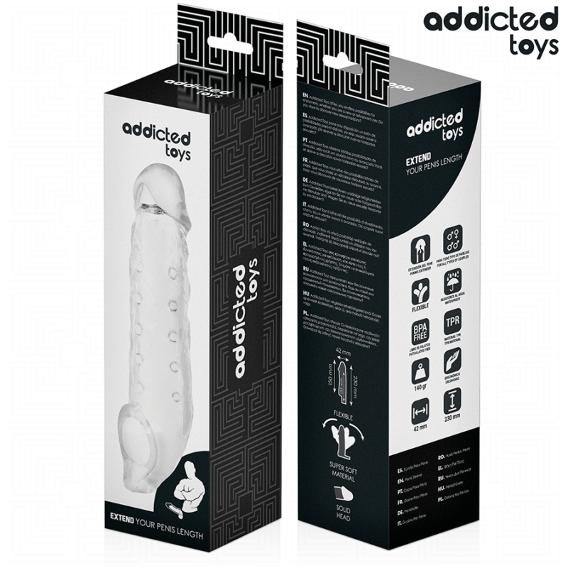 ADDICTED TOYS – TRANSPARENT PENIS SHEATH SIZE M 27 CM Penis Extenders & Sleeves | SEX Shop Ireland 10