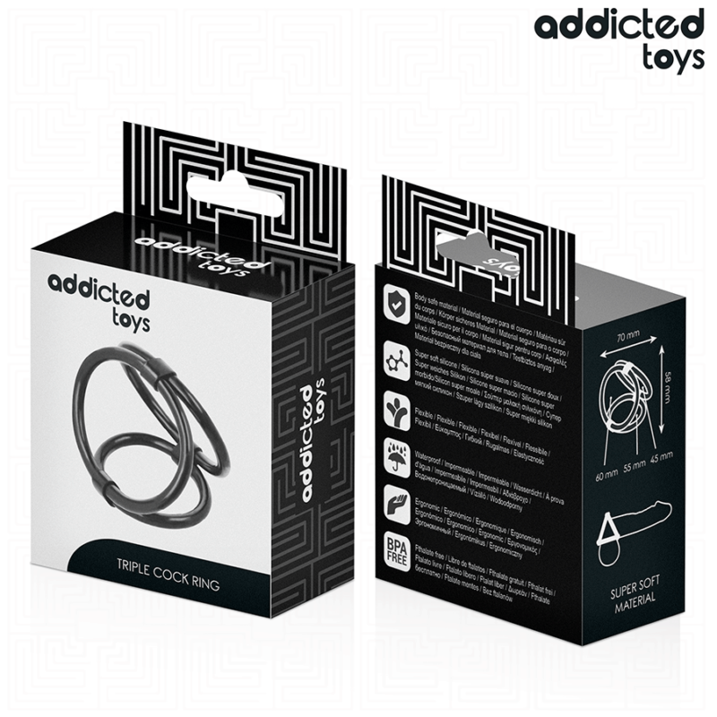 ADDICTED TOYS – TRIPLE PENIS RING Cock Rings | SEX Shop Ireland 10